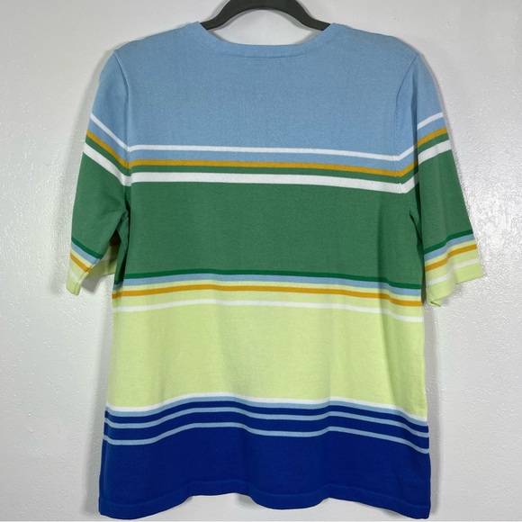 Christopher & Banks, Striped Short Sleeve Cardigan. Size Large. Excellent cond! - Picture 4 of 6